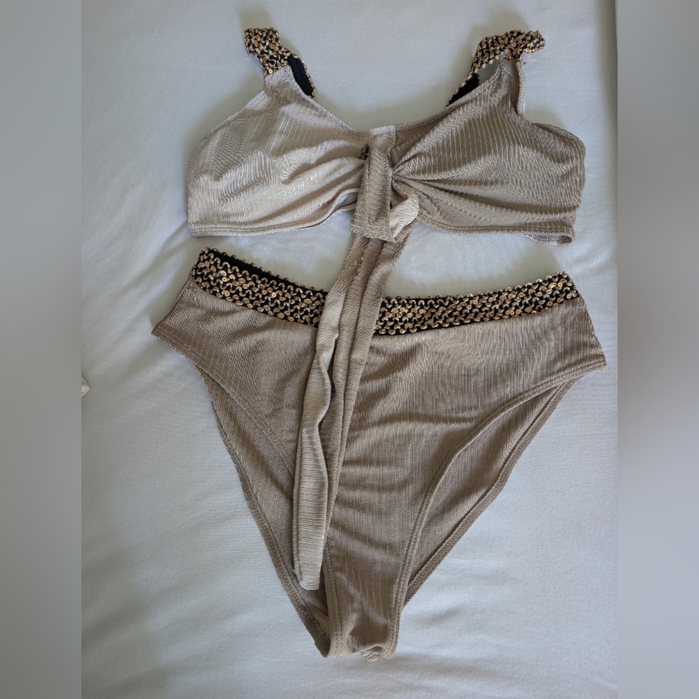 Bikini Set with Black and Gold Accents